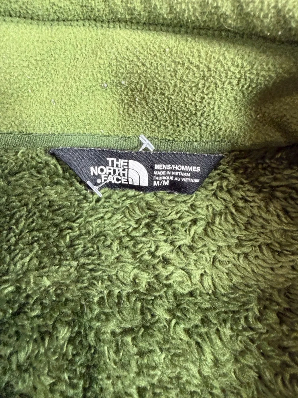 The North Face Medium Olive Green Fleece Jacket with Contrast Chest Pocket
